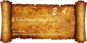 Eichinger Anikó névjegykártya